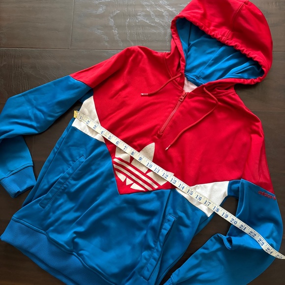 Adidas Originals Retro Vintage Red White & Blue Hoodie - Picture 9 of 13
